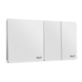 德力西电气开关插座超薄钢化玻璃墙壁暗装双控CD882雪峰白16A面板