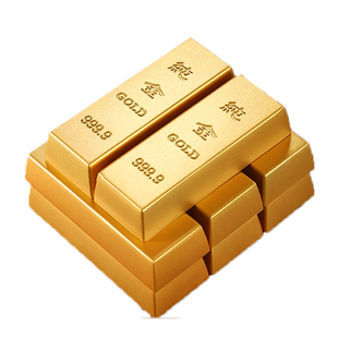 仿真假金条摆件金砖沙金元宝桌面聚宝盆装饰工艺品中国黄金道具