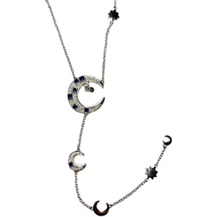 超美超大气 轻奢高级感锁骨链18K锆石月亮颈链2021年新款潮项链女