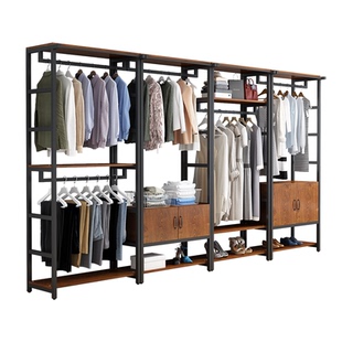 服装店展示架带柜货架陈列架男女装店童装店挂衣架落地式衣服架子