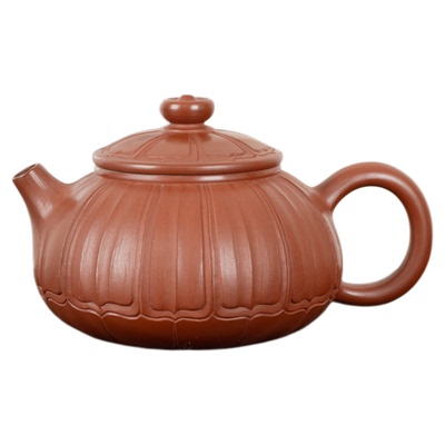 钦州坭兴陶集「小品禅荷寒江壶 」 名家精品非遗 纯手工窑变茶壶
