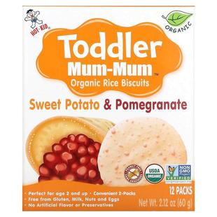 旺旺,Toddler Mum-Mum,有机稻米饼干,18 个月以上,草莓味,12