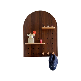 胡桃色电表箱装饰画配电箱电闸开关遮挡电表盒罩创意洞洞板置物架