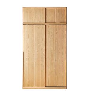 实木衣柜北欧红橡木卧室移门家用推拉门收纳柜子衣橱储物柜