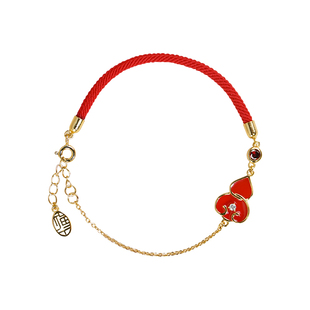 中国国家博物馆福兮手链葫芦福禄首饰女生银镀金锆石结婚生日礼物