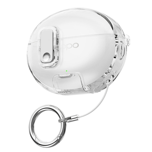 适用OPPO Enco Free4透明锁扣防丢耳机壳oppo Enco X3软壳保护套简约free4耳机套防摔支架x3创意开关耳机套壳