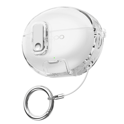 适用OPPO Enco Free4透明锁扣防丢耳机壳oppo Enco X3软壳保护套简约free4耳机套防摔支架x3创意开关耳机套壳