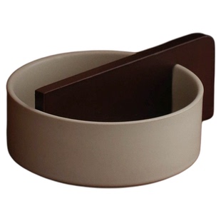 宜集堂INS中古干果盘盒陶瓷瓜子坚果花生分格精致艺术感客厅家用