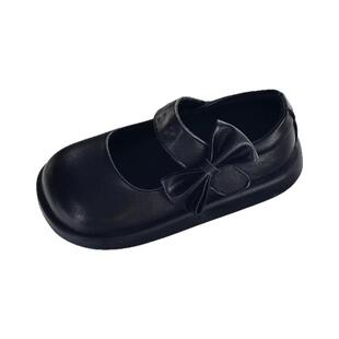 贝然童鞋女童真皮皮鞋黑色校园表演软底女宝单鞋单鞋公主女孩鞋子