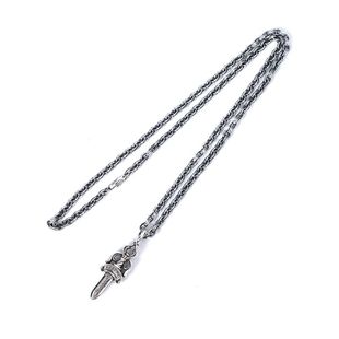 David studio925纯银环形刻字项链大宝剑圣剑吊朋克复古情侣项链