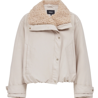 ONLY实用口袋翻领撞色羽绒服