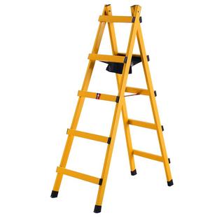 加厚碳钢人字梯子折叠楼梯铝合金伸缩工程铝梯木工可行走焊接铁米