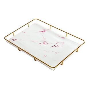 轻奢卫生间桌面梳妆洗手洗漱台化妆品收纳香水护肤品盒置物架托盘