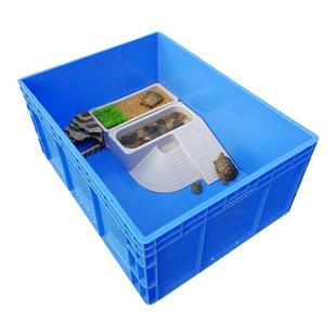 乌龟缸造景专用饲养箱周转箱带晒台爬梯塑料龟盆鱼池龟鱼一体混养