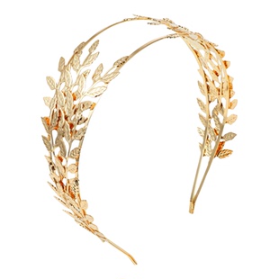 巴洛克复古精致发箍金色叶皇冠异域风新娘写真发饰希腊女神头饰品