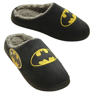 蝙蝠侠卡通棉拖鞋男女冬季家用毛绒保暖防滑家居拖鞋外贸出口