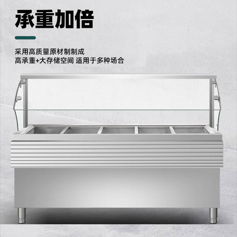 半封闭玻璃罩款快餐保温台商台用不锈钢保温台式售电加热饭