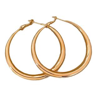 金色大圈圈耳环女巨好看耳钉高级感耳圈夸张素圈耳饰2025新款爆款