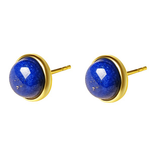 宫里上新青金石耳饰女纯银蓝色耳钉秋冬高级感耳环送妈妈生日礼物