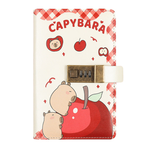 卡皮巴拉儿童记账本手账明细账可存钱带锁笔记本2026年新款密码记账理财本子活页日常开支人情往来家用记录本