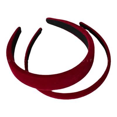 复古港风红色丝绒高颅顶压发发箍