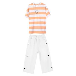 初中生夏装女套装少女中学生夏季新款运动裤两件套高中生休闲宽松