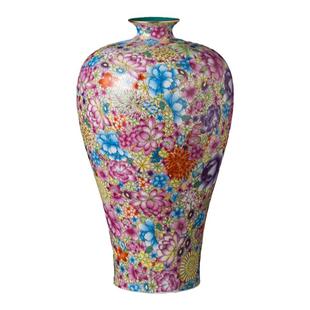 正品景德镇粉彩万花瓶仿古陶瓷器高端电视柜现代客厅卧室居家摆件