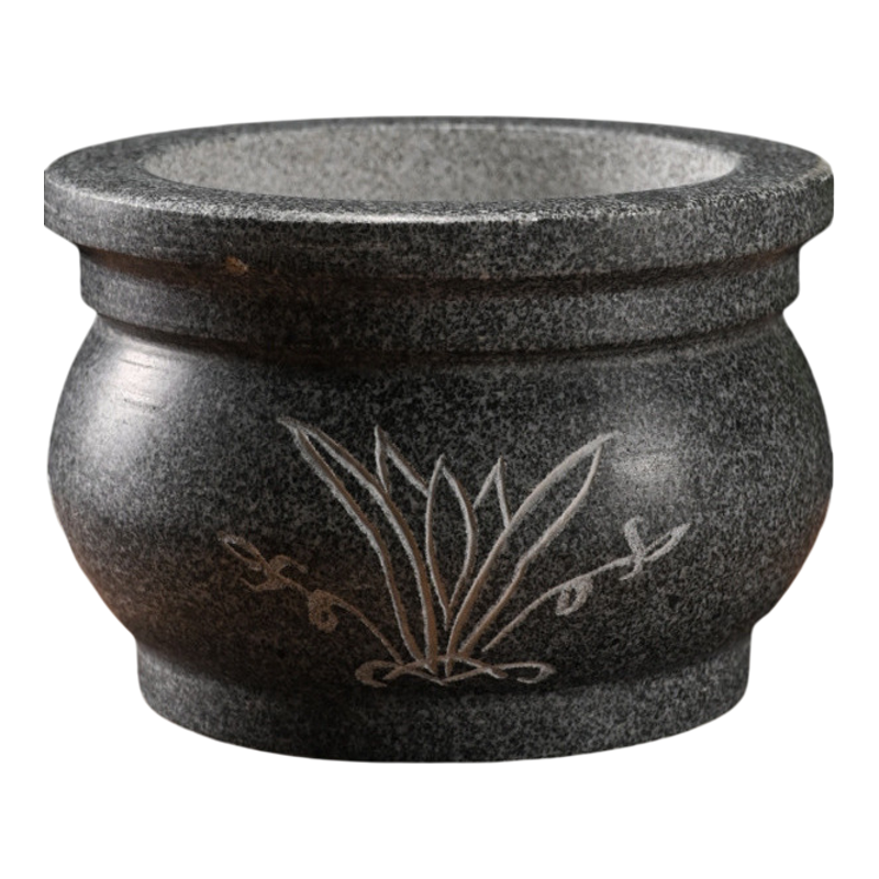 寺庙祠堂户外圆形石头香炉