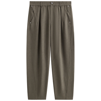 【商场同款】太平鸟男装棕色时尚休闲裤夏新款阔腿裤潮B1GBG2180