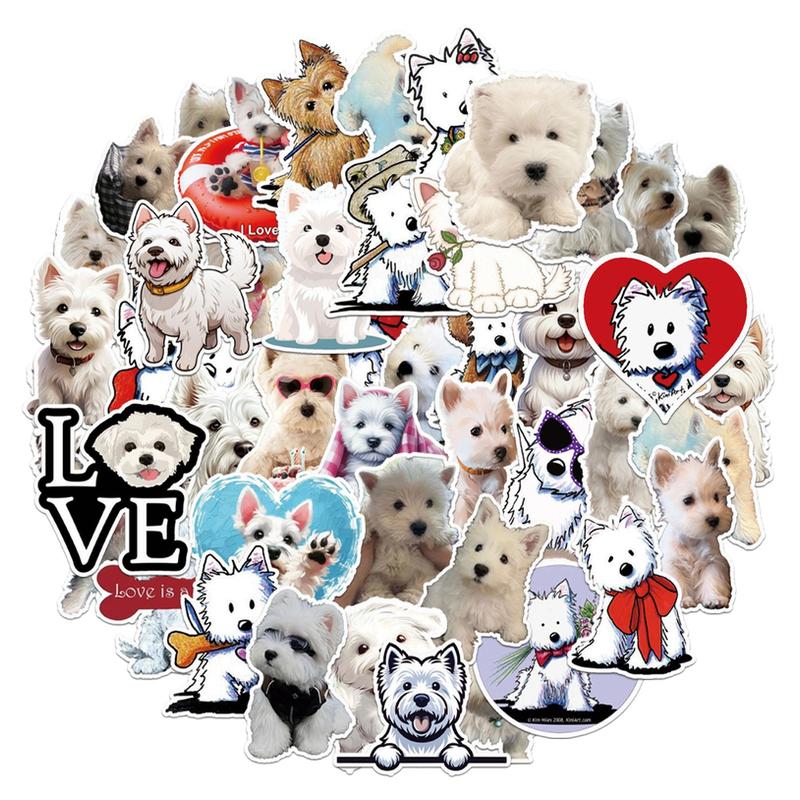 50张西高地犬贴纸萌宠白梗贴纸