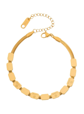 Love方块钛钢手链女洗澡不用摘