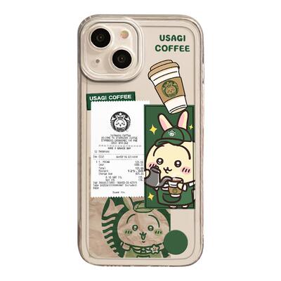 适用chiikawa苹果17手机壳iPhone16promax冰美式15咖啡13mini乌萨奇14吉伊卡哇12透明xr小八xs/8/7新款外壳套