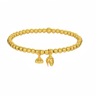 金店同款两世欢手链水贝古法金包银不掉色莲蓬手串送女友生日礼物