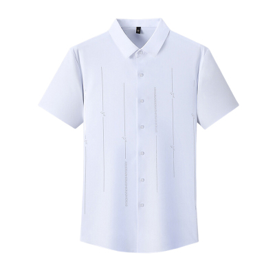 罗蒙无痕冰丝短袖商务休闲衬衫