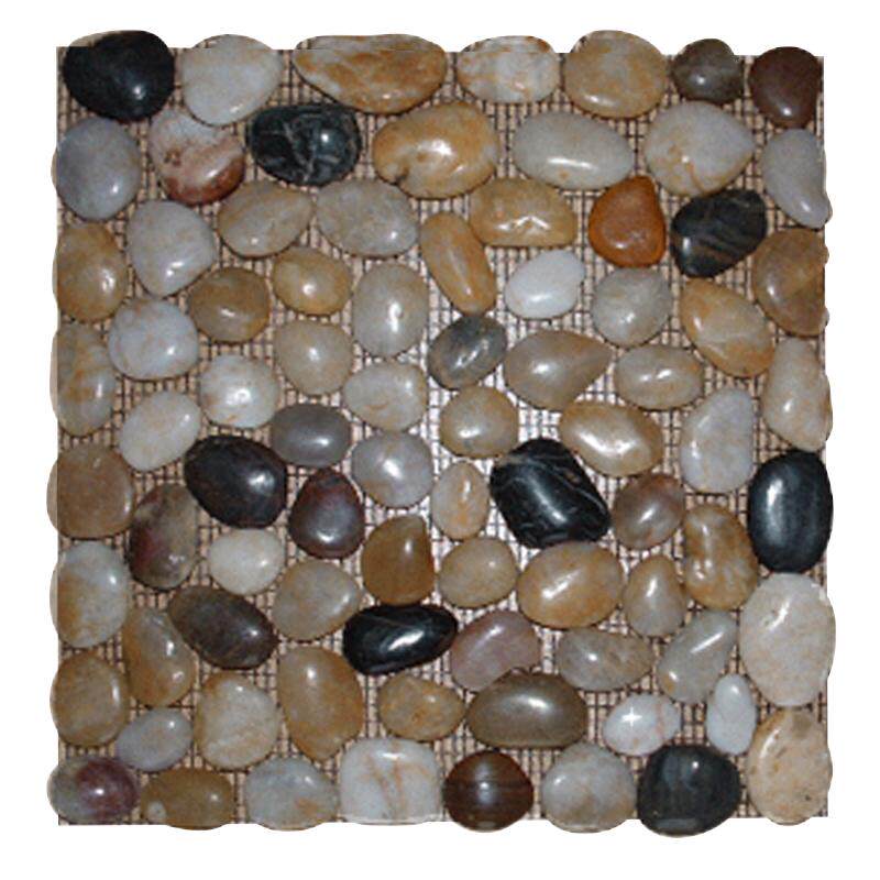 鹅卵石马赛克高亮光鱼池瓷砖雨花石墙地砖五彩文化石网贴网片园林