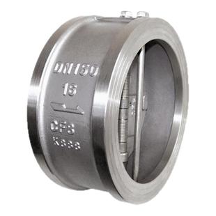 H77X-16/碳钢/304不锈钢对夹双瓣式蝶形软密封止回阀/DN40-300