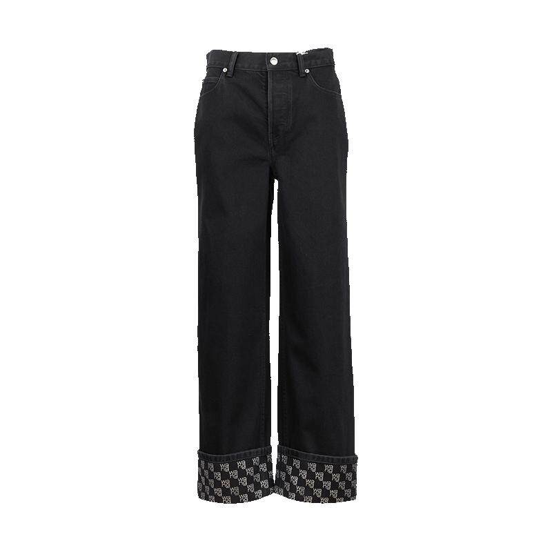 AlexanderWang直筒牛仔长裤裤女
