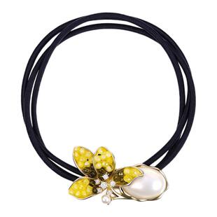 Cercoo/奢蔻秋意浓水晶花朵发圈多股皮筋头绳小众设计感发饰发绳