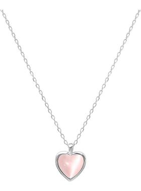 白色爱心可爱锁骨链甜美