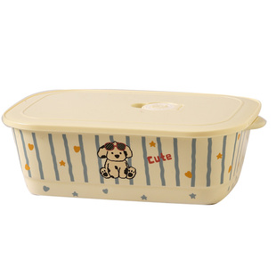 可爱陶瓷分格餐盒上班族专用便当盒微波炉专用带盖保鲜盒密封饭盒