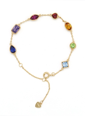 耳环925银复古精致女多色仿宝石