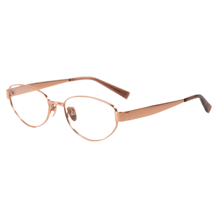 超轻钛架玫瑰金椭圆框眼镜女近视可配度数上扬猫眼框防蓝光眼睛架