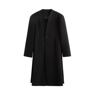 INSOMNIA秋冬季高级感毛呢休闲外套收腰廓形羊毛混纺过膝长款大衣