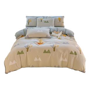 ab面棉加绒被套一面全棉毛绒被罩单件冬季珊瑚绒牛奶法莱绒四件套