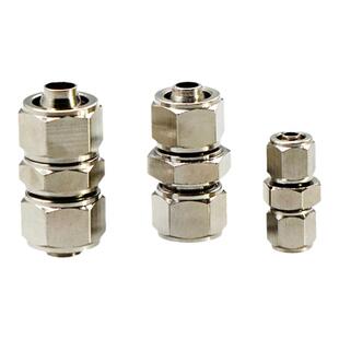 全铜镀镍快拧气动气管直通接头N-PU4/6/8 T型三通N-PE10/12/16