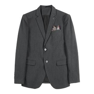 罗蒙新郎西装男套装商务职业正装上班修身黑西服结婚礼服纯色外套