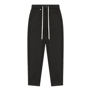 BSIJA/毕厶迦2025秋季新款休闲裤宽松黑色小脚口百搭舒适锥形长裤