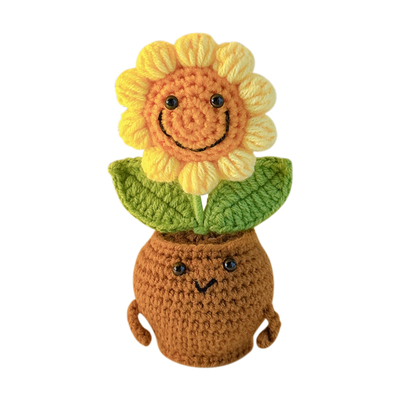 仿真太阳花手工编织花束桌面摆件