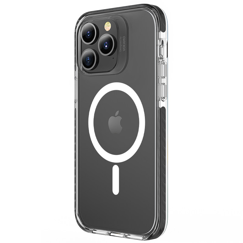 VOKAMO沃咔曼适用苹果14手机壳磁吸macsafe充电保护套新款iPhone15Pro Max透明全包防摔防刮简约高