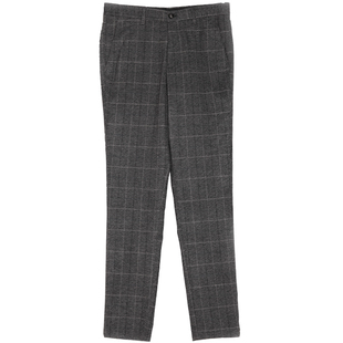 SOARIN复古英伦格子裤男 绅士商务正装直筒休闲西装裤垂感长裤子